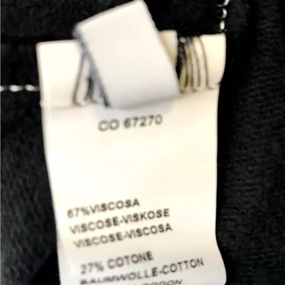 Les Copains Gym Black Knit Sweater Cotton Blend L Gold Embellished Logo Italy - Picture 5 of 11